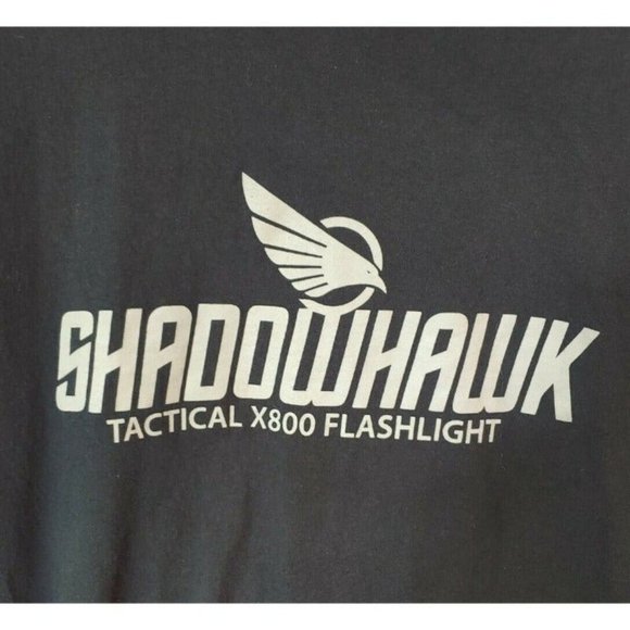 Men's ShadowHawk Tactical X800 Flashlight Shirt Size L Black T-shirt Large Logo - Picture 2 of 7